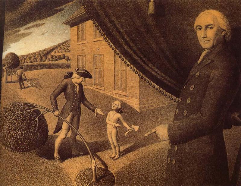 Grant Wood Fabrication Sweden oil painting art